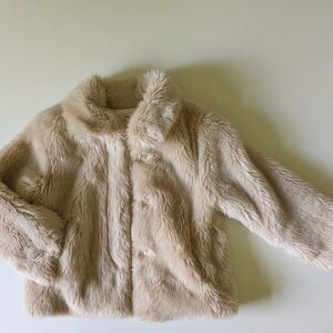 Kids Faux Fur Jacket - Cream